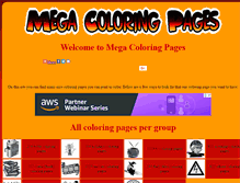 Tablet Screenshot of megacoloringpages.com